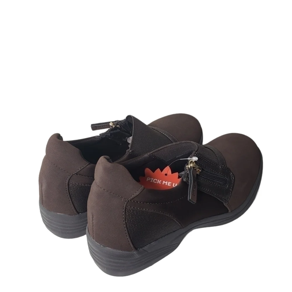 So Lite by Easy Street Dreamy Brown Multi-texture Slip-On Flat Comfort Shoes